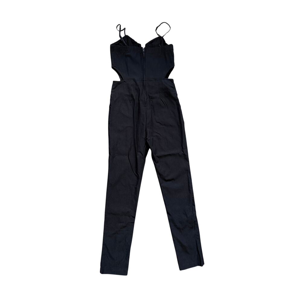 Nasty Gal Midnight Run Cut Out Jumpsuit Bodycon Black Medium EUC - Picture 6 of 9